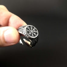 Cargar imagen en el visor de la galería, Anillo De Aegishjalmur De Acero Inoxidable - Reino Vikingo GT - acero inoxidable, anillos, Premium, Top - Anillos