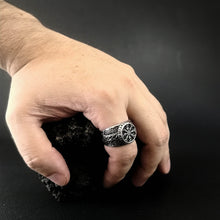 Cargar imagen en el visor de la galería, Anillo De Aegishjalmur De Acero Inoxidable - Reino Vikingo GT - acero inoxidable, anillos, Premium, Top - Anillos